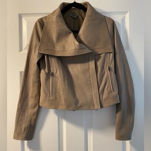 Vince Leather Jacket Sz S Taupe Color EUC